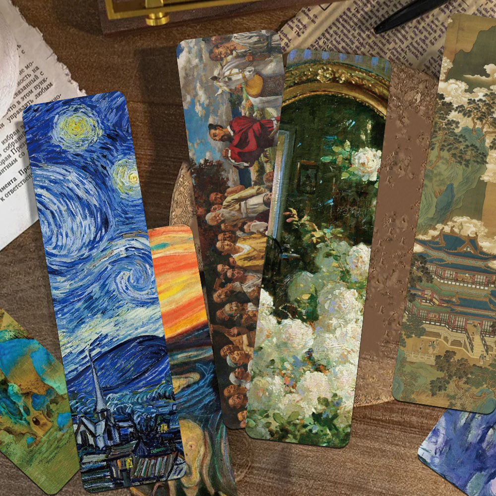 Painting Supplies - 30pcs Retro World Famous Painting Bookmarks