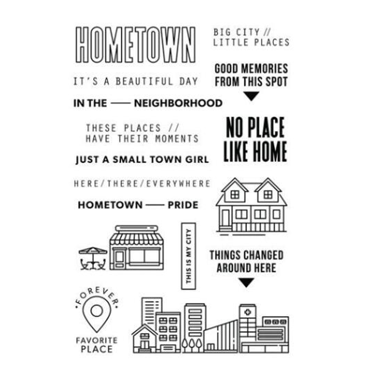 Clear Silicone Stamps For Card Making - KLJUYP HomeTown stamp Transparent Clear Silicone