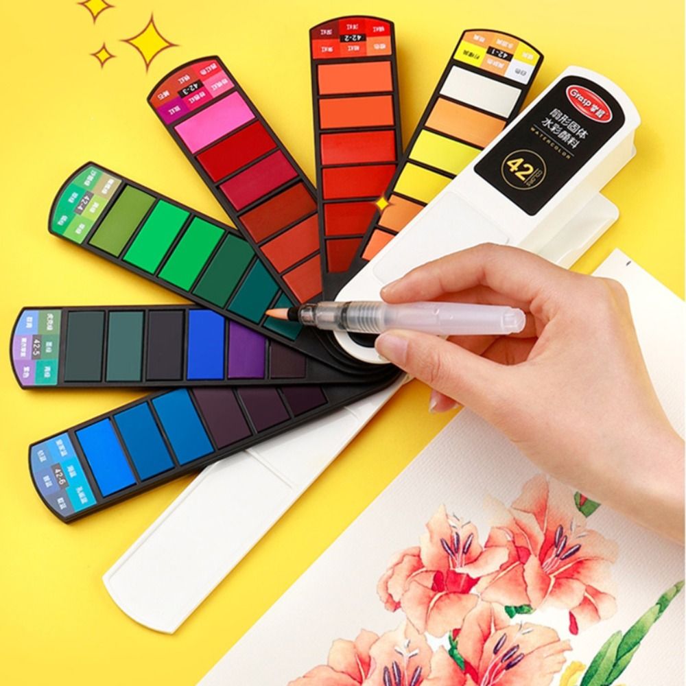 Portable Folding Watercolor Pa - Watercolor Paint Set Solid Pigment 评论和价格