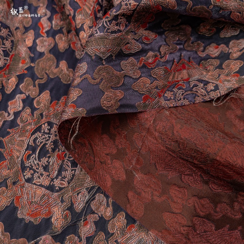 Purple Red Rayon Floral Jacqua - Sewing 评论和价格