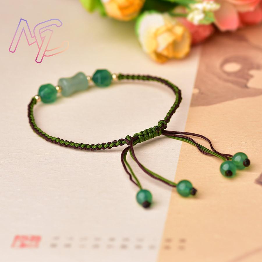 Green Natural Jade Beads Brace - Beading 评论和价格