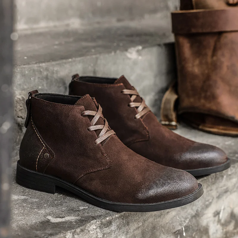 New Cow Suede Ankle Boots Hand - Craft Tools 评论和价格
