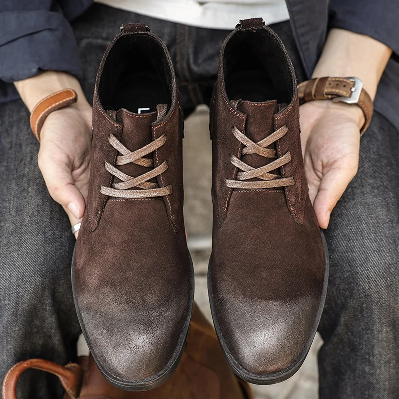 New Cow Suede Ankle Boots Hand - Craft Tools 评论和价格