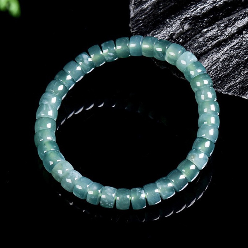 Natural Grade A Jadeite Blue W - Beading 评论和价格