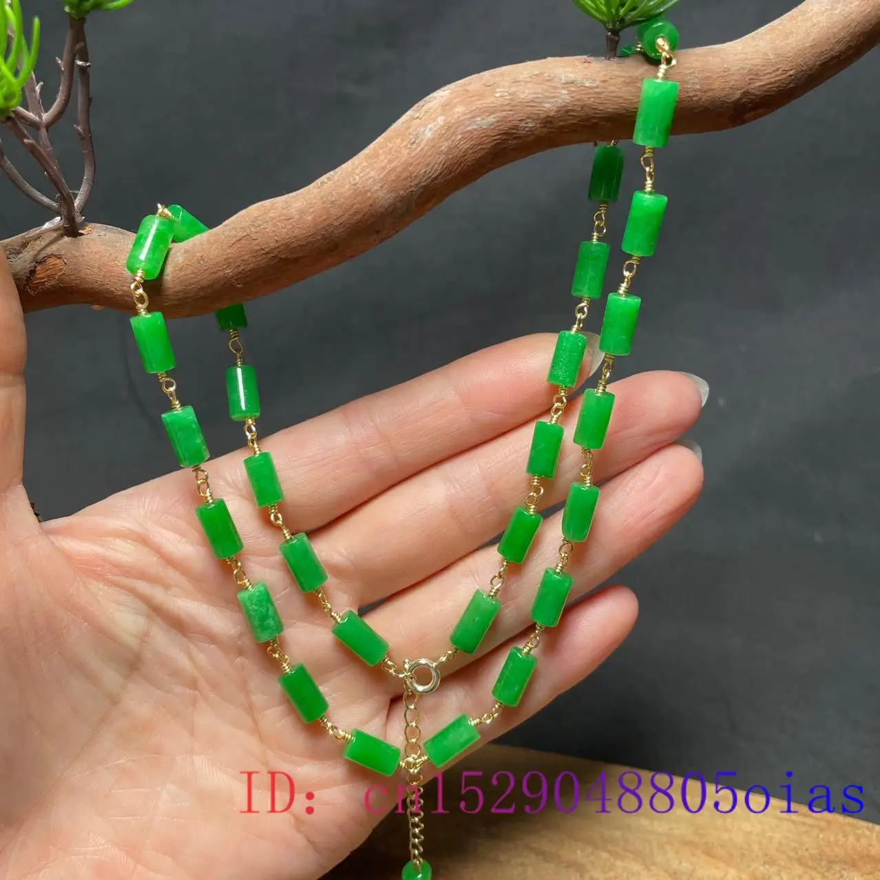 Green Jade Beaded Necklace Vin - Beading 评论和价格