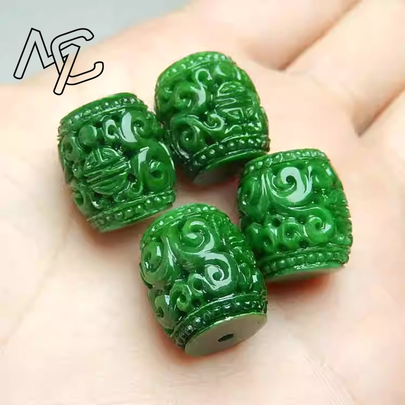 5pc Natural Green Jade Carving - Beading 评论和价格