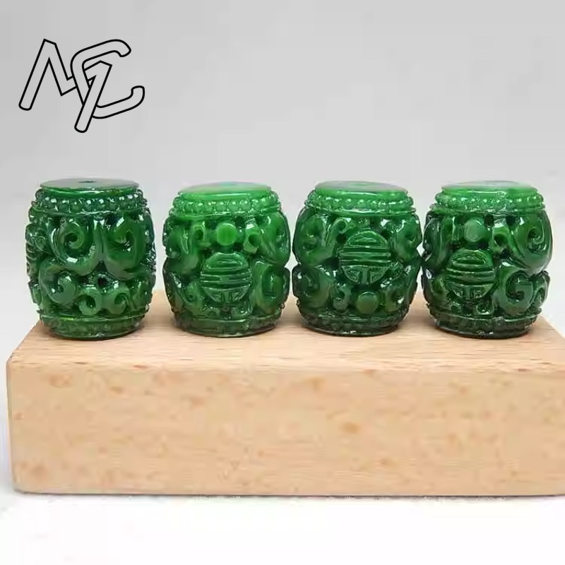 5pc Natural Green Jade Carving - Beading 评论和价格