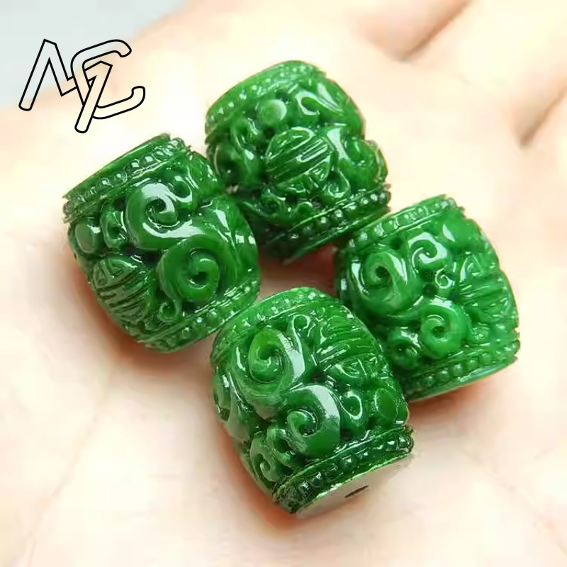 5pc Natural Green Jade Carving - Beading 评论和价格
