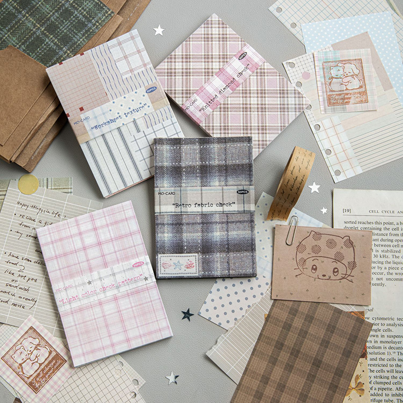 50pcs Creative Plaid Decor Scr - Vintage Junk Journal Scrapbooking Paper 评论和价格