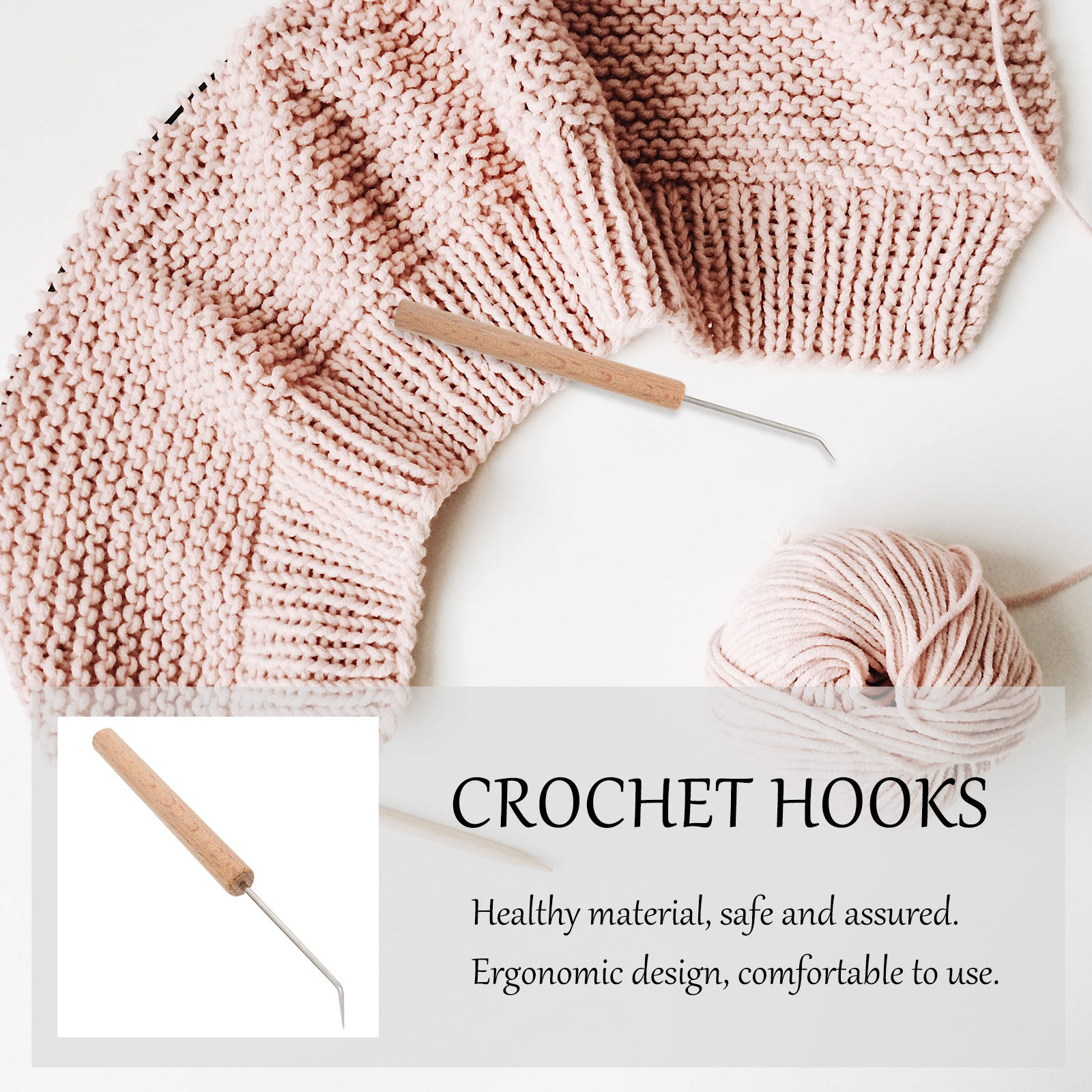 1Pcs Crochet Hooks Wooden Knit - Wooden Crochet Hooks Ergonomic Handle 评论和价格