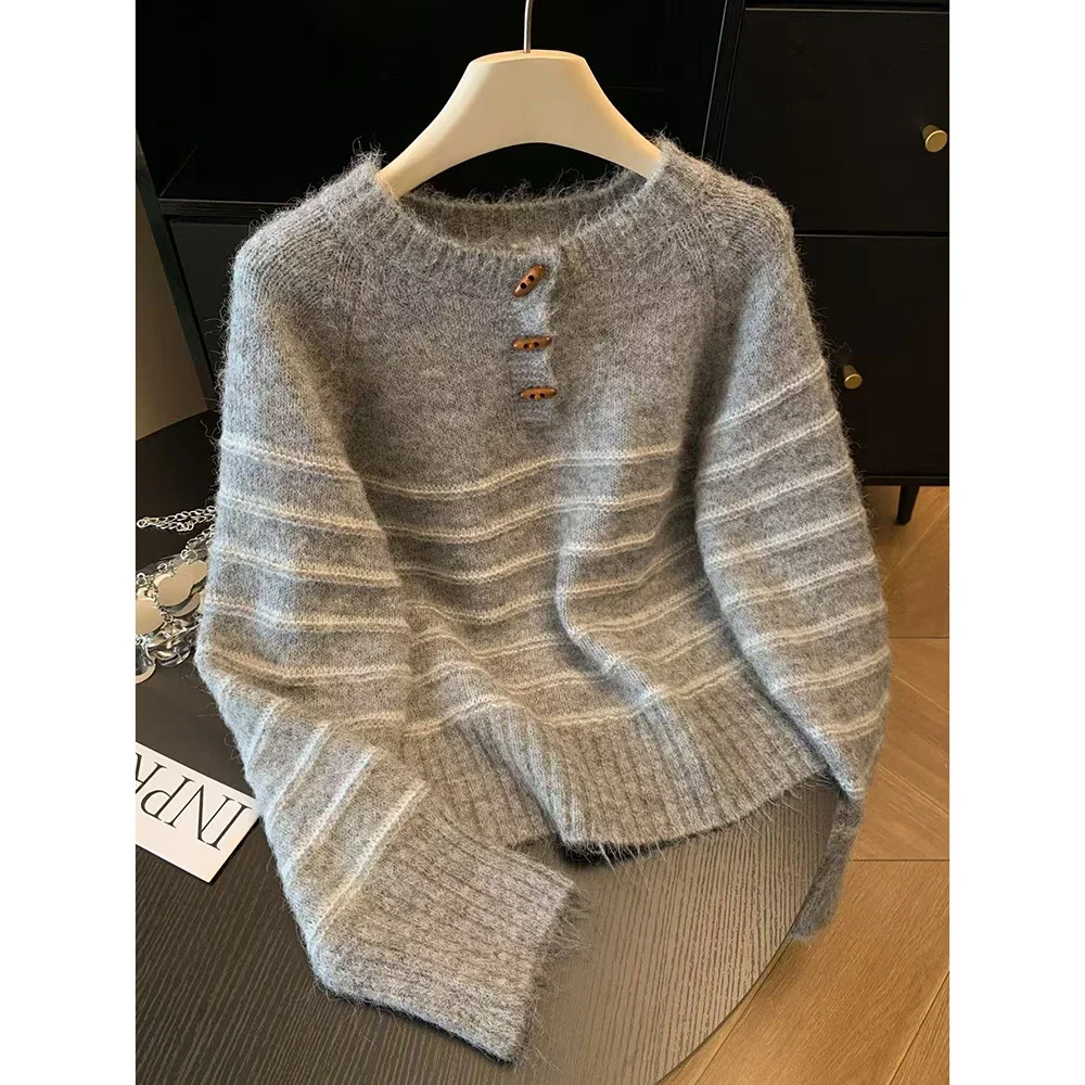 Autumn Winter Women's Striped  - Embroidery 评论和价格