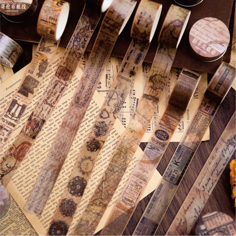 18.5mm*2m Vintage Washi Paper  - Vintage Junk Journal Scrapbooking Paper 评论和价格