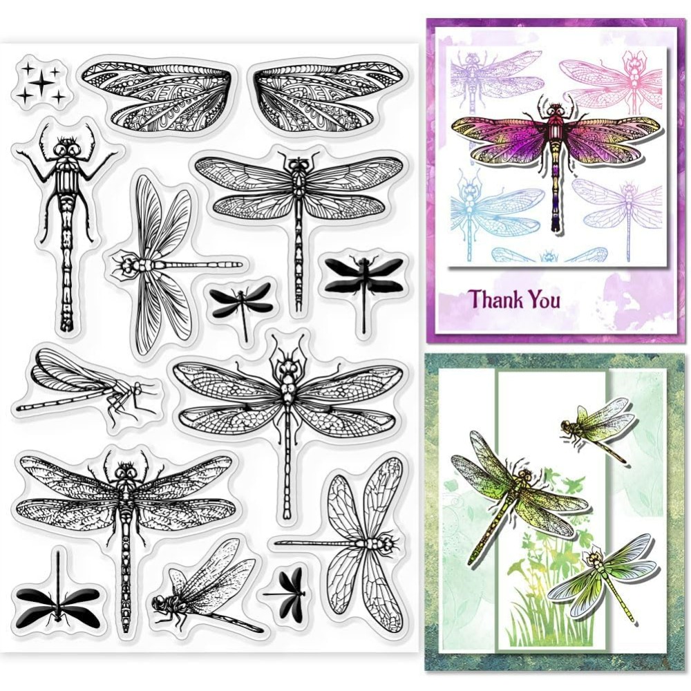 Dragonfly Clear Stamps for DIY - Clear Silicone Stamps For Card Making 评论和价格