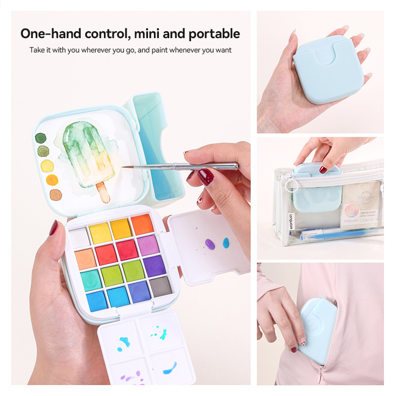 LANGUO 16Colors Watercolor Pai - Watercolor Paint Set Solid Pigment 评论和价格