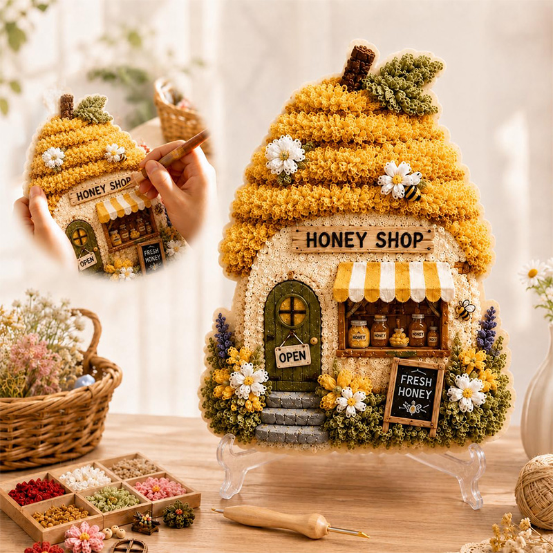 3D Mushroom House Poke Art DIY - Sewing 评论和价格