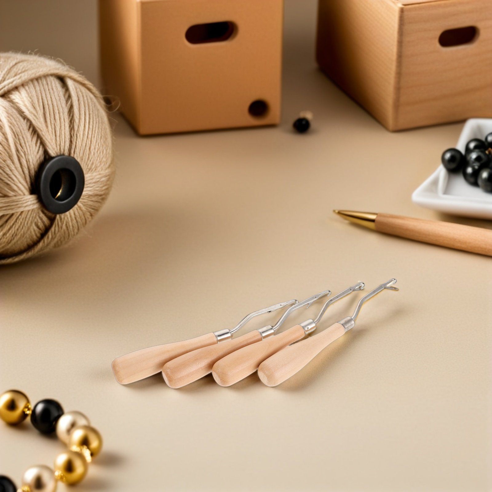 4Pcs Crochet Hooks Ergonomic W - Wooden Crochet Hooks Ergonomic Handle 评论和价格
