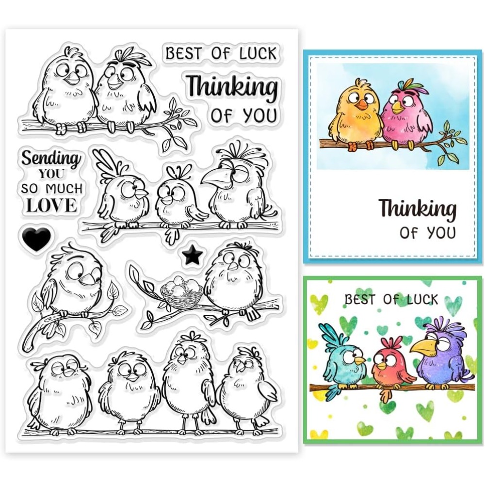Funny Birds Branches Clear Sta - Clear Silicone Stamps For Card Making 评论和价格