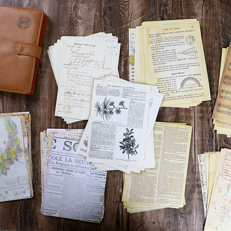 30 Pcs Old Map Flower Letters  - Vintage Junk Journal Scrapbooking Paper 评论和价格