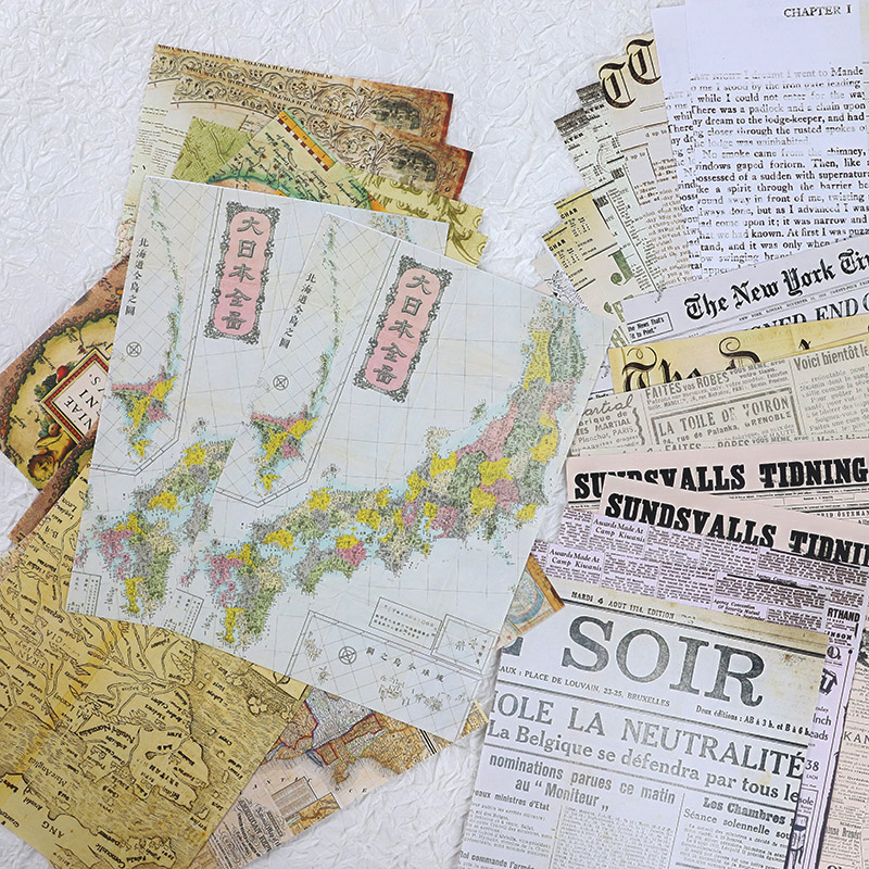 30 Pcs Old Map Flower Letters  - Vintage Junk Journal Scrapbooking Paper 评论和价格