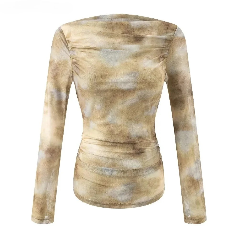 2025 Sexy Tie-Dye Print Ruched - Embroidery 评论和价格