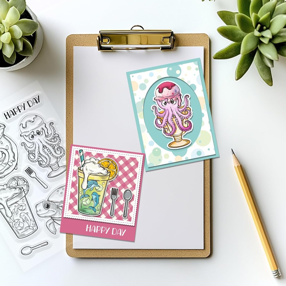 Marine Animal Clear Stamps Tur - Clear Silicone Stamps For Card Making 评论和价格