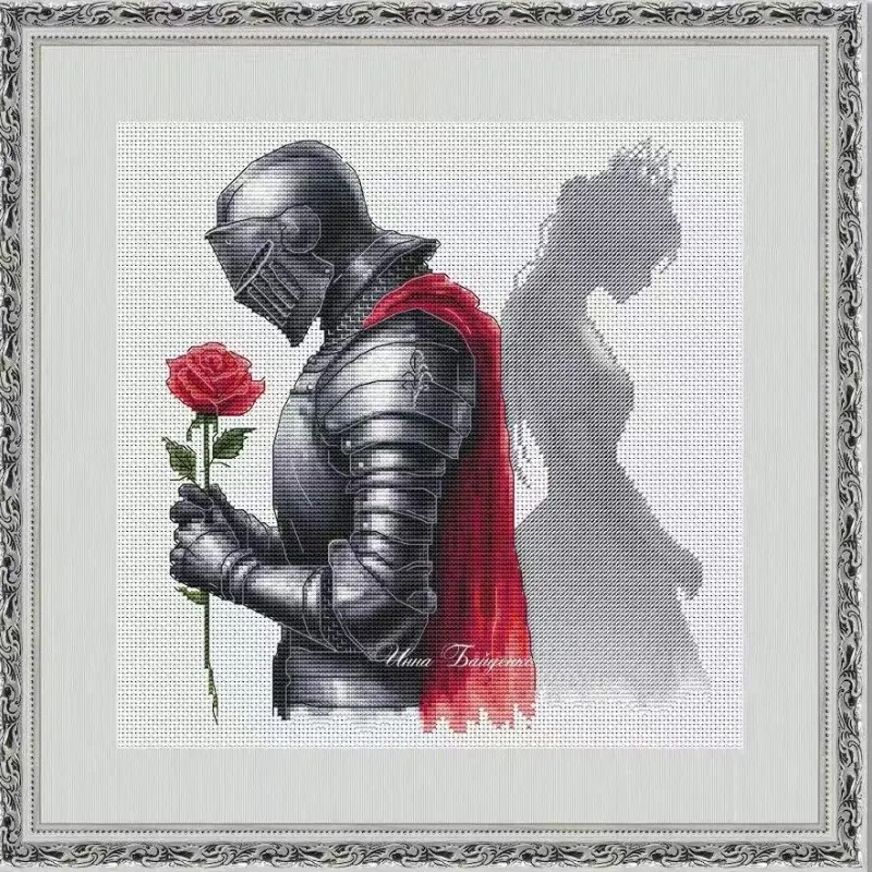 [[CC4971 - Knight in Love] DIY - Cross Stitch Stamped Kits Beginners 评论和价格