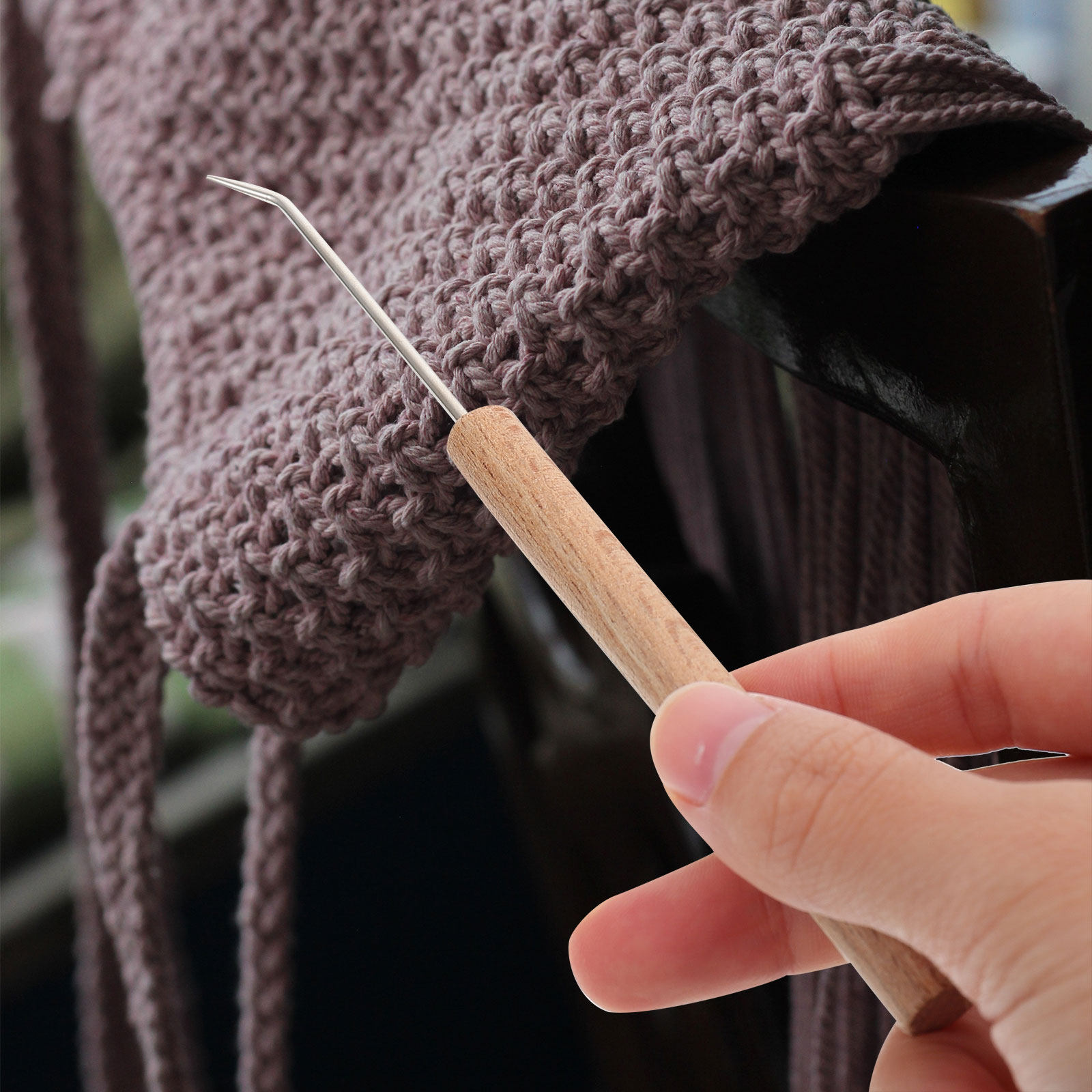 1Pcs Exquisite Ergonomic Croch - Wooden Crochet Hooks Ergonomic Handle 评论和价格