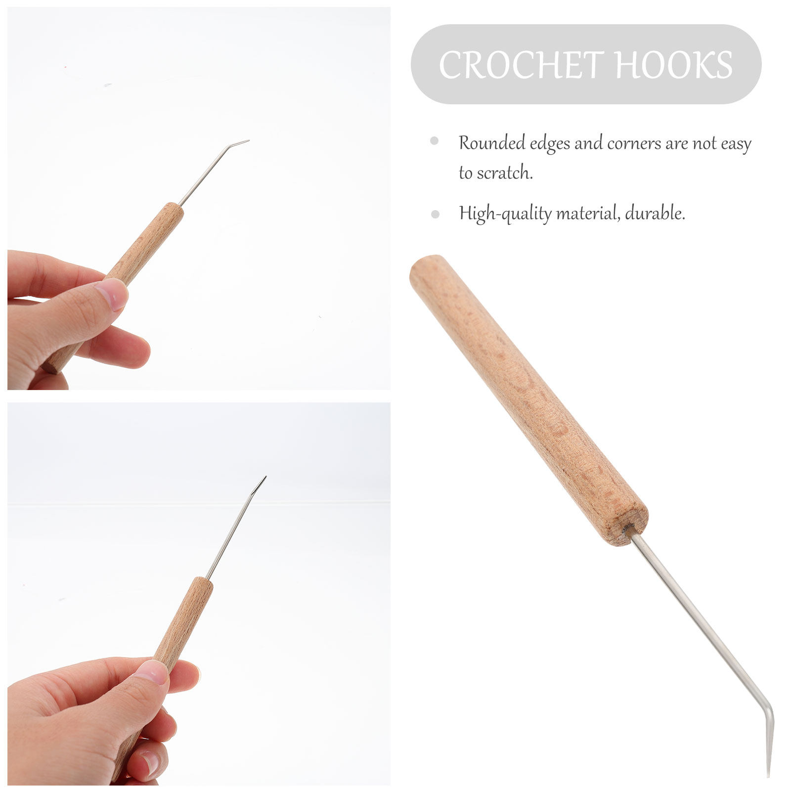 1Pcs Exquisite Ergonomic Croch - Wooden Crochet Hooks Ergonomic Handle 评论和价格