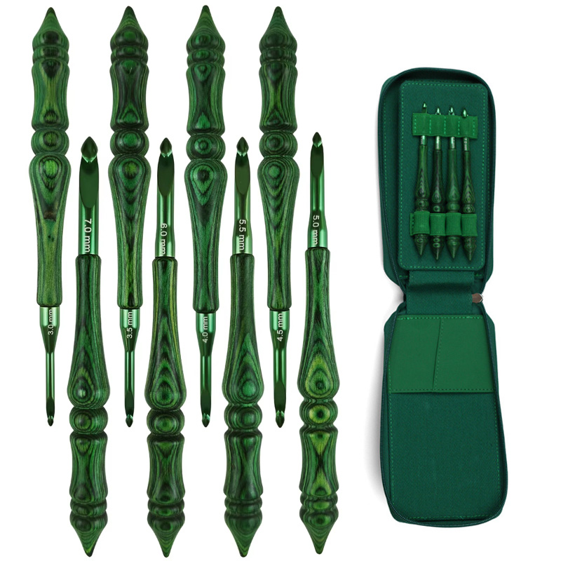 8Pcs 3.0-7.0mm Crochet Hook Se - Wooden Crochet Hooks Ergonomic Handle 评论和价格
