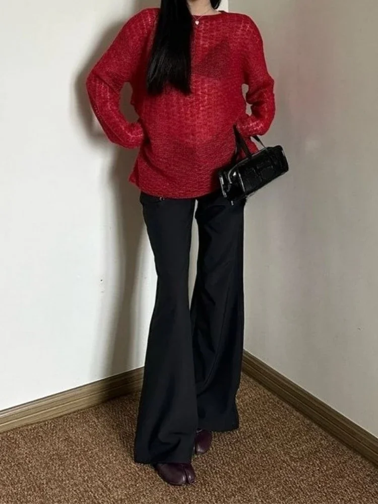 Y2K See-Through Knitted Women' - Embroidery 评论和价格