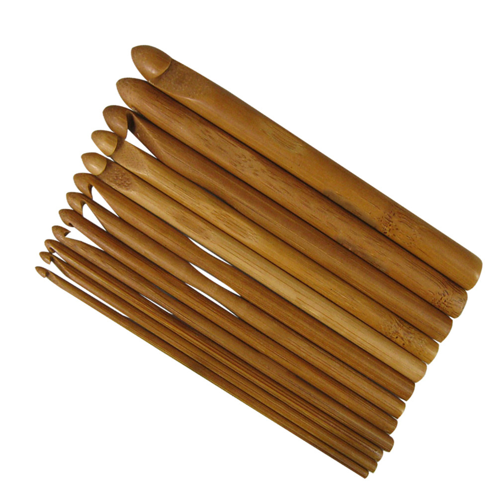 12Pcs Wood Knitting Needles Se - Wooden Crochet Hooks Ergonomic Handle 评论和价格