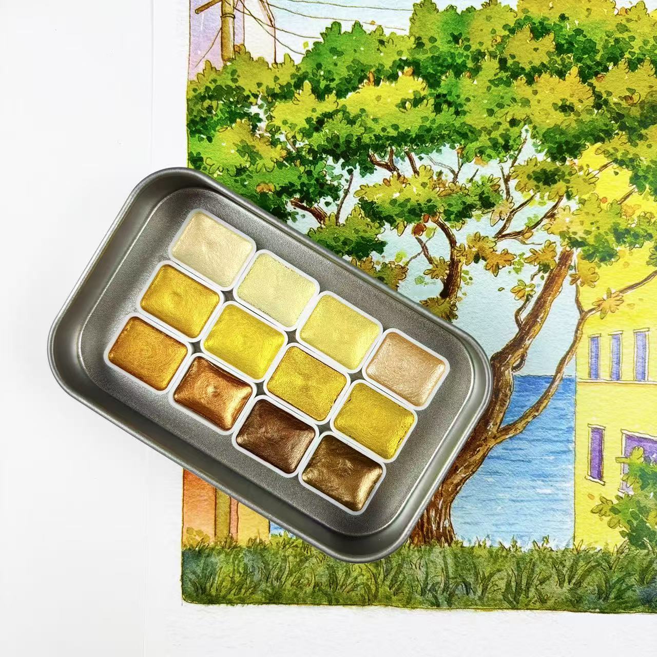 A Complete Set of Professional - Watercolor Paint Set Solid Pigment 评论和价格